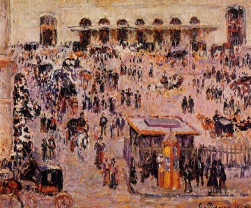 cour du havre gare st lazare 1893 Camille Pissarro Oil Paintings